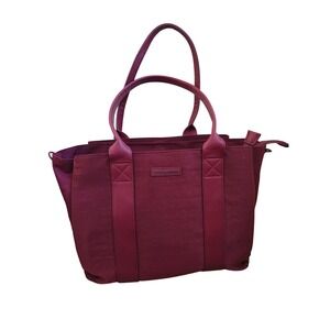 Poppy & Peonies Daily Tote Berry Commuter Travel Work Diaper Bag Wine Burgundy